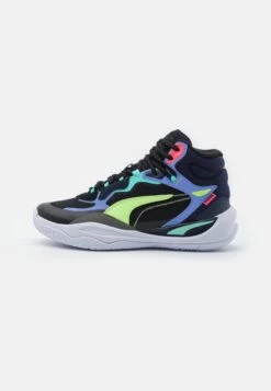 Puma Playmaker Pro Mid - Basketball Shoes - Black/Elektro Purple
