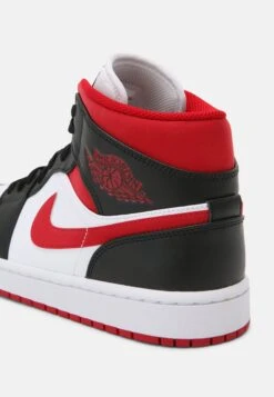 Air Jordan 1 Mid - High-Top Trainers - White/Gym Red/Black -Exquisite Shoes 75a59234f4c4492888877f182f2ece8f