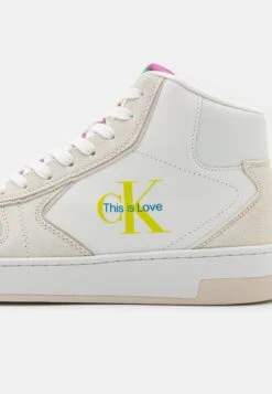 Calvin Klein Jeans Cap Pride 23 Basket Cupsole- High-Top Trainers - Creamy White/White -Exquisite Shoes 923f107df2ee4d4ba28384ecefa4e232