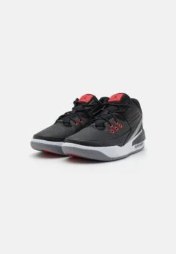 Jordan Max Aura 5 - High-Top Trainers - Black/University Red/White/Cement Grey -Exquisite Shoes b707e02a4dea4ac4b0a4e87dffdbd837