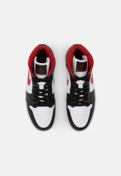 Air Jordan 1 Mid - High-Top Trainers - White/Gym Red/Black -Exquisite Shoes e2c840becb5c4fc38e3077caf9604cf4