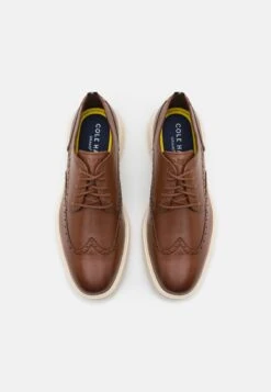 Cole Haan Grand Wingtip Oxford - Casual Lace-Ups - British Tan/Ivory -Exquisite Shoes e8e1b1b512164a8b8b1363ba7c145212